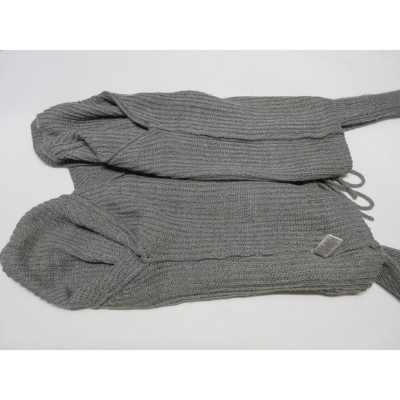 Full Circle Trends women's gray ruched cinch front v-neck knit sweater, M - Picture 6 of 11